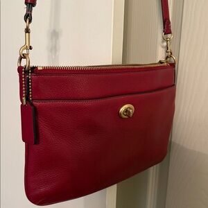 Coach Polly pebbled leather crossbody purse - EUC